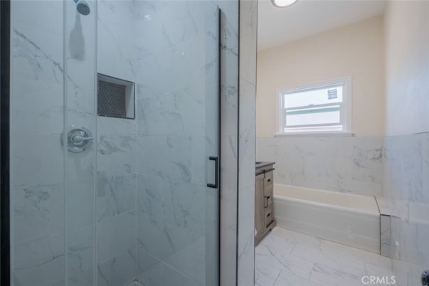 Bathroom, Glass Shower, Interior, Marble, Marble Walls, Recessed Lighting
