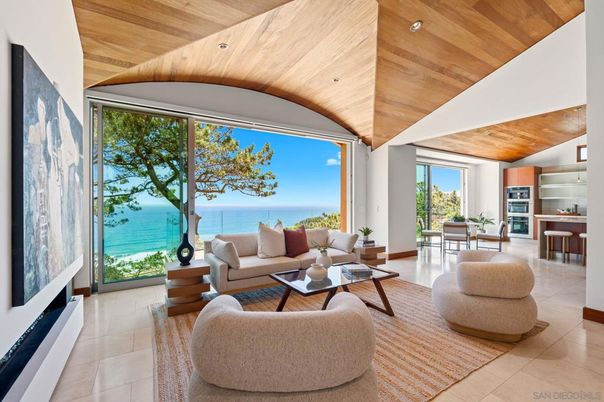 Dining room, Interior, Living room, Recessed Lighting, Water, Wooden Ceilings