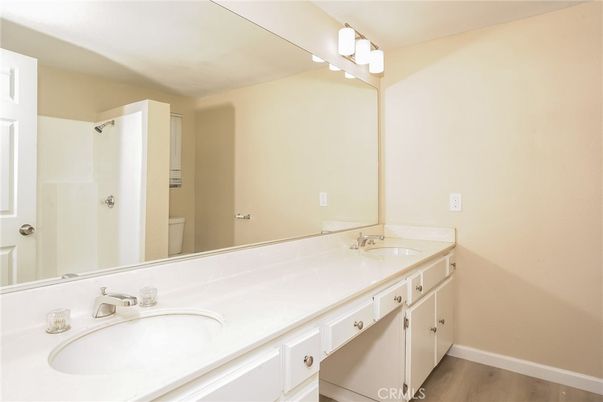 Bathroom, Dual Sink Vanities, Interior, Wood Texture Flooring
