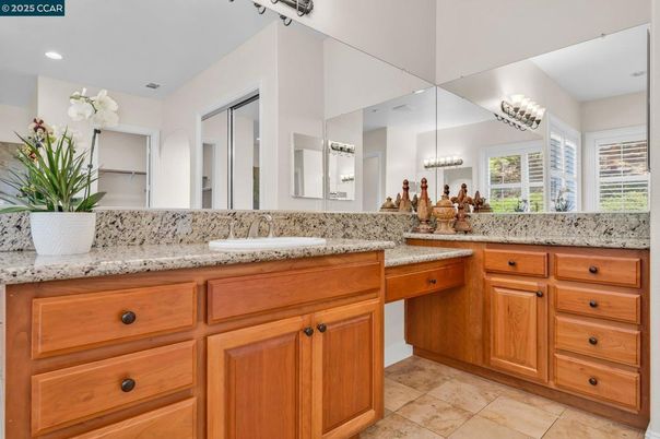 Bathroom, Chandelier, Dual Sink Vanities, Interior, Recessed Lighting