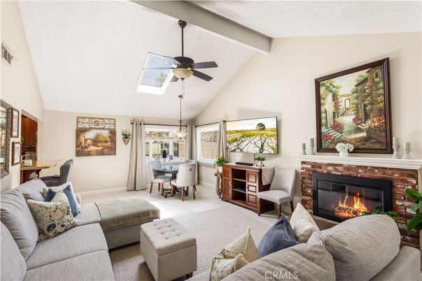 Dining room, Fireplace, Interior, Living room, Pendant Lights