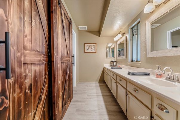 Bathroom, Dual Sink Vanities, Interior, Wood Texture Flooring