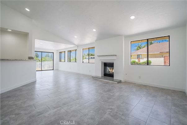 Empty room, Fireplace, Interior, Recessed Lighting