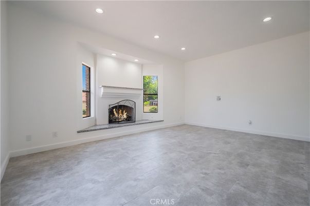 Empty room, Fireplace, Interior, Recessed Lighting