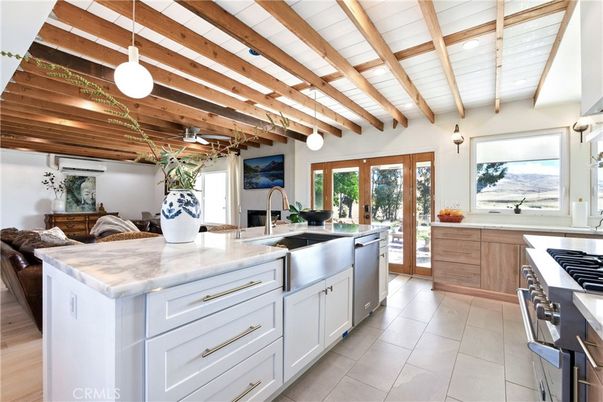 Interior, Kitchen, Pendant Lights, Wooden Beams