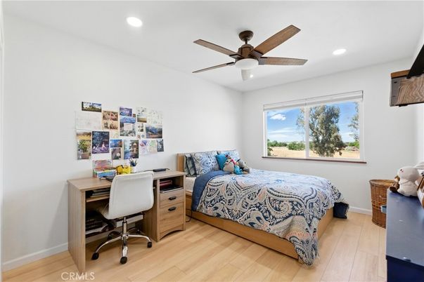 Bedroom, Home Office, Interior, Recessed Lighting, Wood Texture Flooring