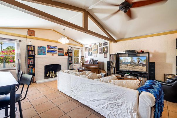 Fireplace, Interior, Living room, Pendant Lights, Piano