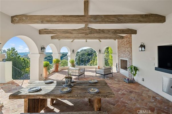 Exterior, Fireplace, Wooden Beams