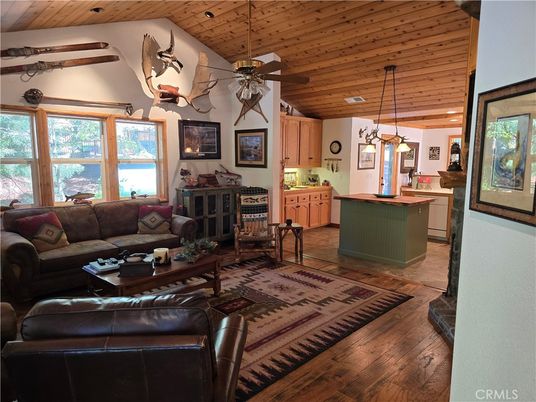 Interior, Kitchen, Living room, Pendant Lights, Recessed Lighting, Wooden Ceilings, Wood Texture Flooring