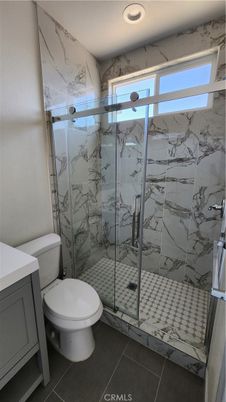 Bathroom, Glass Shower, Interior, Marble Walls, Recessed Lighting