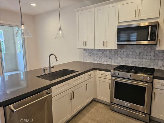 Interior, Kitchen, Pendant Lights, Recessed Lighting, Stainless Steel Appliances