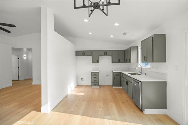 Interior, Kitchen, Recessed Lighting, Wood Texture Flooring
