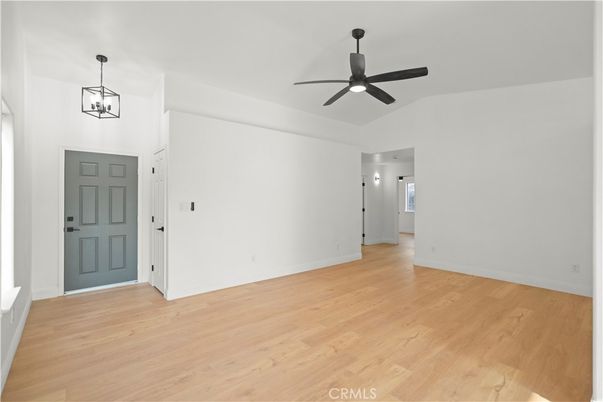 Empty room, Interior, Pendant Lights, Wood Texture Flooring