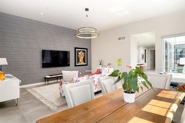 Dining room, Interior, Living room, Pendant Lights, Recessed Lighting