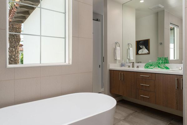 Bathroom, Dual Sink Vanities, Free Standing Baths, Interior, Recessed Lighting
