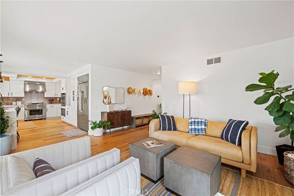 Interior, Kitchen, Living room, Stainless Steel Appliances, Wood Texture Flooring
