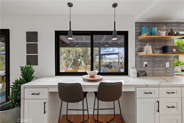 Interior, Kitchen, Pendant Lights, Wood Texture Flooring