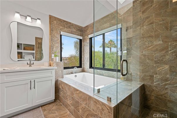 Bathroom, Dual Sink Vanities, Glass Shower, Interior