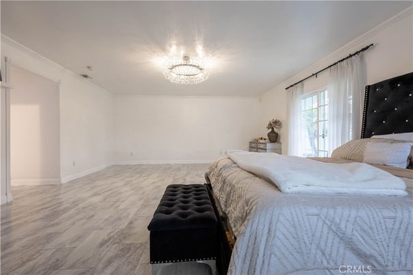 Bedroom, Chandelier, Interior, Marble, Wood Texture Flooring