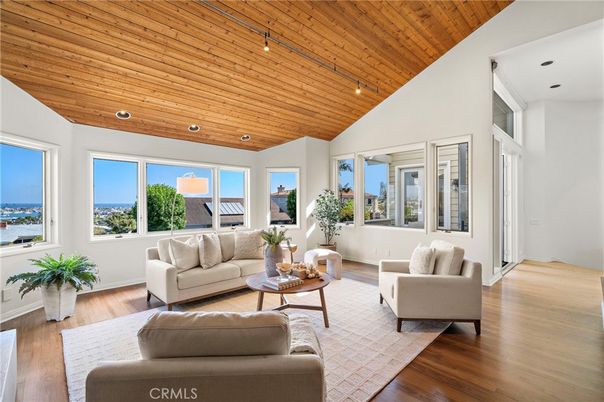 Interior, Living room, Recessed Lighting, Water, Wooden Ceilings, Wood Texture Flooring