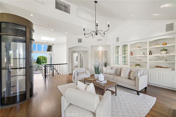 Chandelier, Interior, Living room, Recessed Lighting, Wood Texture Flooring