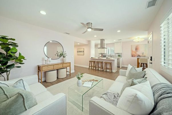 Interior, Kitchen, Living room, Recessed Lighting, Wood Texture Flooring
