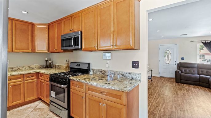 Interior, Kitchen, Recessed Lighting, Wood Texture Flooring