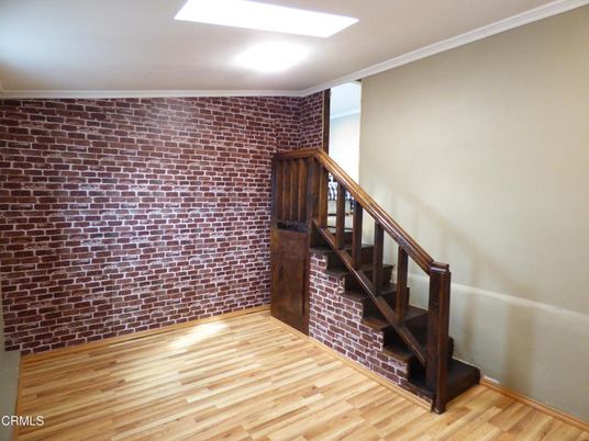 Empty room, Interior, Stone Walls, Wood Texture Flooring