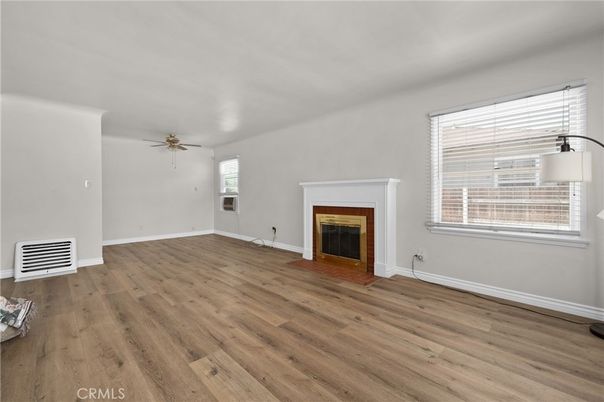 Empty room, Fireplace, Interior, Wood Texture Flooring