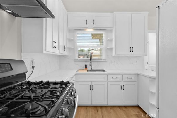 Interior, Kitchen, Marble Walls, Wood Texture Flooring