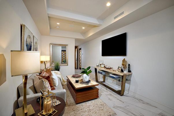 Interior, Living room, Marble, Recessed Lighting
