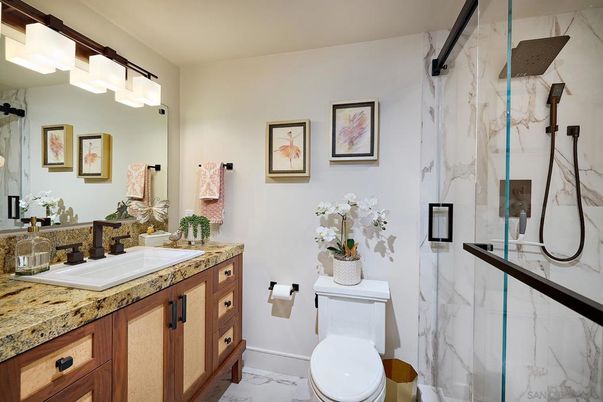 Bathroom, Glass Shower, Interior, Marble, Marble Walls