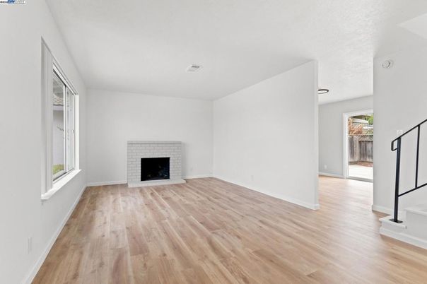 Empty room, Fireplace, Interior, Wood Texture Flooring