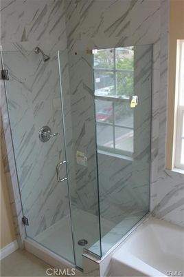 Bathroom, Glass Shower, Interior, Marble Walls