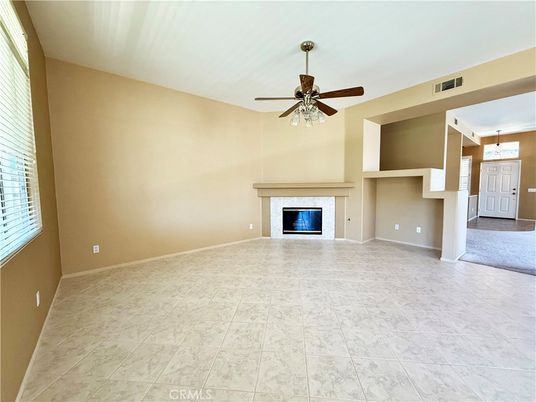 Empty room, Fireplace, Interior, Pendant Lights