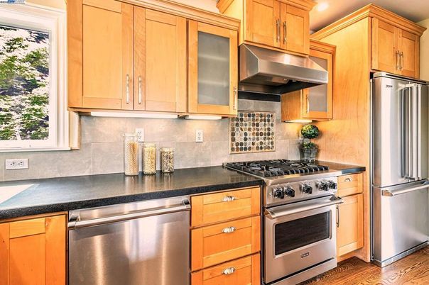 Interior, Kitchen, Stainless Steel Appliances, Wood Texture Flooring