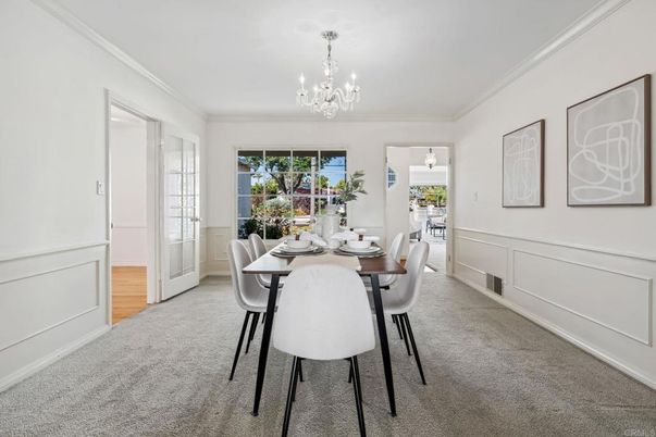 Chandelier, Dining room, Interior, Wood Texture Flooring