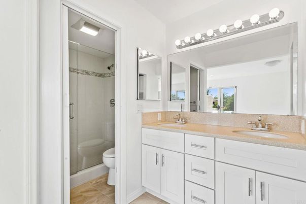Bathroom, Dual Sink Vanities, Glass Shower, Interior