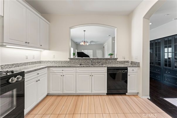 Chandelier, Interior, Kitchen, Recessed Lighting, Wood Texture Flooring