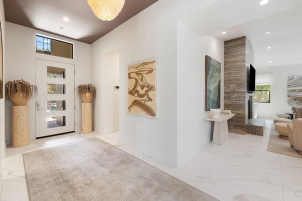 Chandelier, Interior, Marble, Recessed Lighting