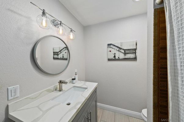 Bathroom, Dual Sink Vanities, Interior, Wood Texture Flooring