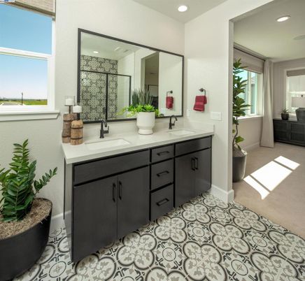 Bathroom, Dual Sink Vanities, Interior, Recessed Lighting