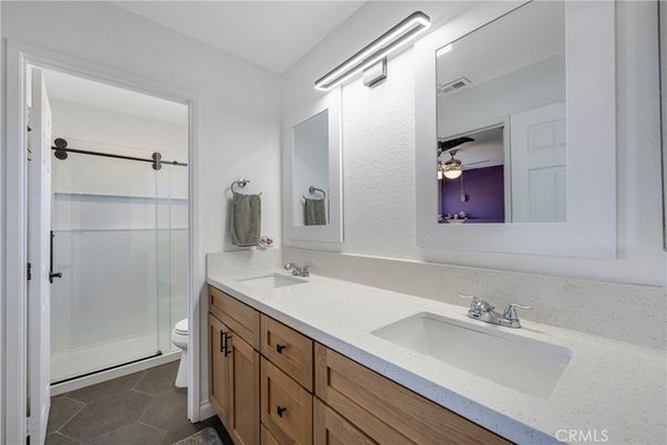 Bathroom, Dual Sink Vanities, Glass Shower, Interior