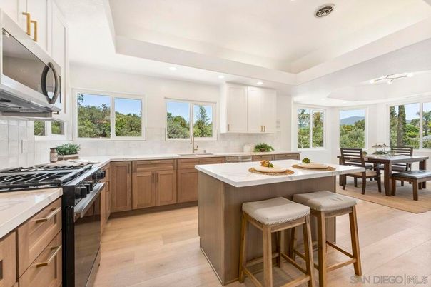 Dining room, Interior, Kitchen, Recessed Lighting, Stainless Steel Appliances, Wood Texture Flooring