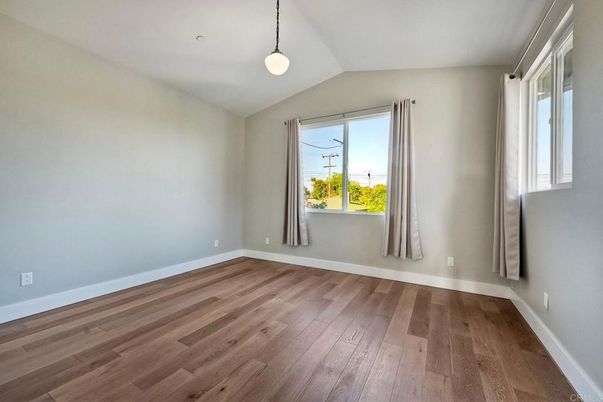 Empty room, Interior, Pendant Lights, Wood Texture Flooring