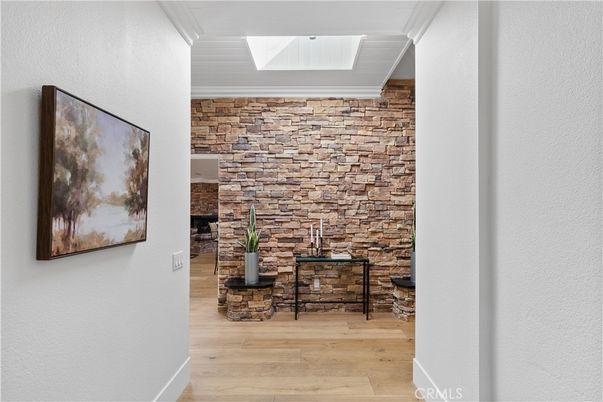 Interior, Stone Walls, Wood Texture Flooring