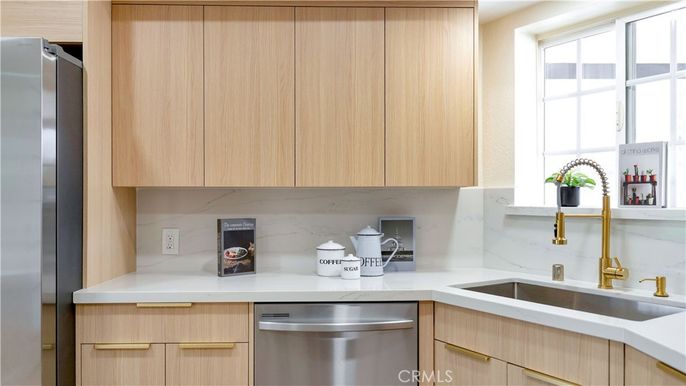 Interior, Kitchen, Marble Walls, Stainless Steel Appliances