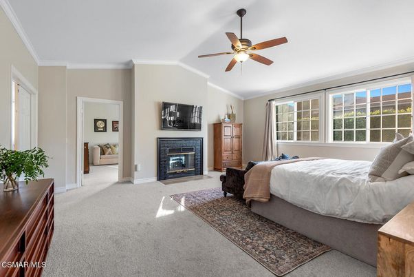 Bedroom, Fireplace, Interior