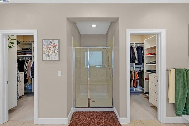 Bathroom, Glass Shower, Interior, Recessed Lighting, Walk-in Closets