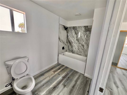 Bathroom, Interior, Marble Walls, Wood Texture Flooring